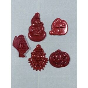 Vintage Aunt Chick’s Cookie Cutters 5 Piece Happy Days Holiday USA 1950's
